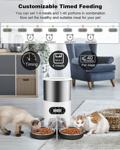 Smart Cat Feeder – Automatic Double Meal Dispenser for Cats & Dogs