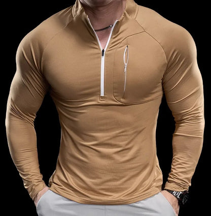 Men's Quick-Dry Long-Sleeve Gym T-Shirt