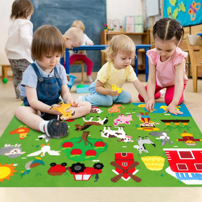 Felt Story Board Set Toy – Farm Animals Interactive Play Mat