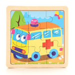 Baby Wooden Montessori Puzzle - 3D Cartoon Animal Puzzle