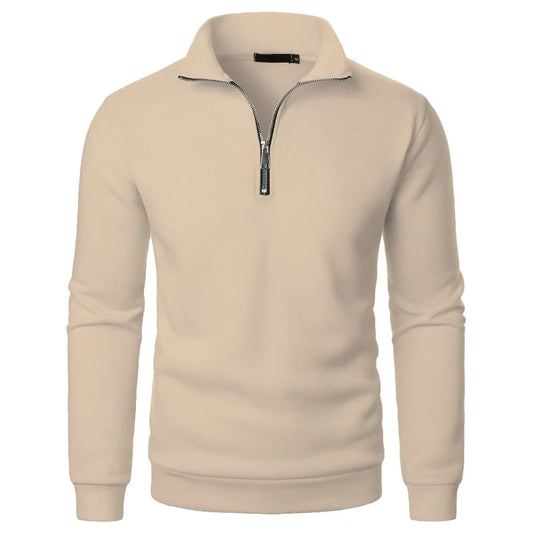 Men’s High Neck Half Zipper Sweatshirt