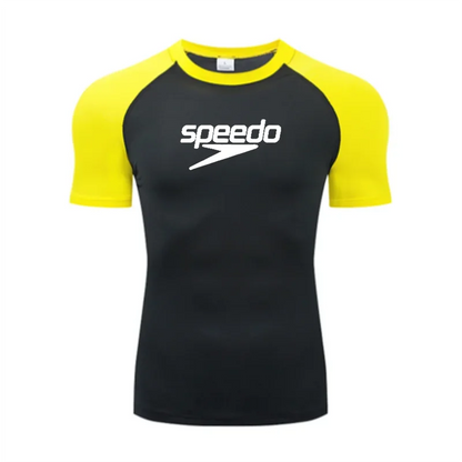 Men's UV Protection Surf Rash Guard Diving Suit Short Sleeve Swimwear