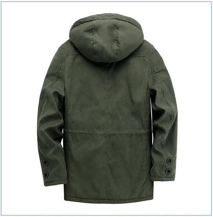 Thickened Multi-Pocket Mid-Length Casual Coat