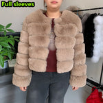 Women's High-Quality Faux Fox Fur Coat