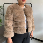 Women's High-Quality Faux Fox Fur Coat