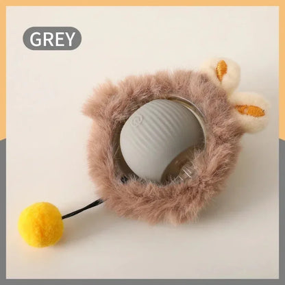 Smart Rechargeable Cat Toy Ball with Moving Tail and Auto Rolling