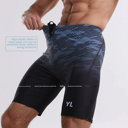 Men’s Quick-Dry Flat Angle Swim Shorts for Surfing and Swimming