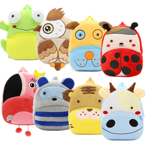 Cute Cartoon Animal Plush Backpack for Kindergarten Kids