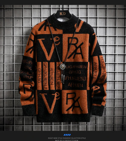 Men’s Knitted Stripe Pullover Sweater