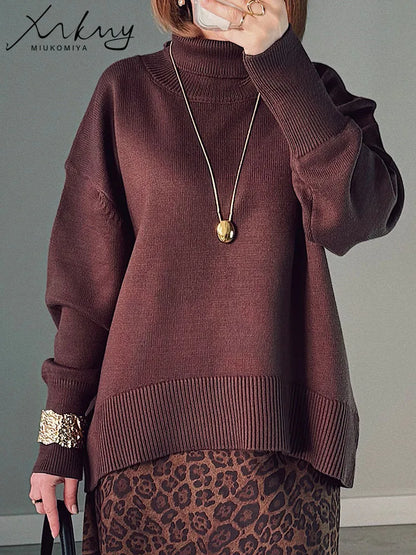 Oversized Turtleneck Sweater for Women