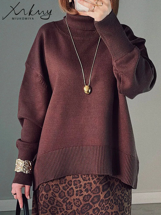 Oversized Turtleneck Sweater for Women