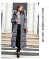 Women's Long Over-Knee Winter Parka with Fur Hood