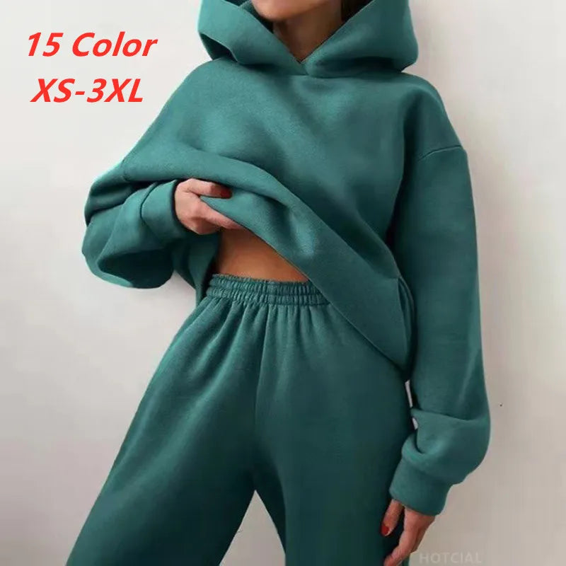 Casual Long Sleeve Hoodie & Pants