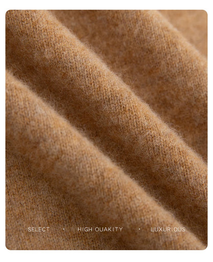 Pure Wool Men's Slim-Fit Round Neck O-Neck Cashmere Sweater