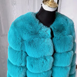 Women's High-Quality Faux Fox Fur Coat