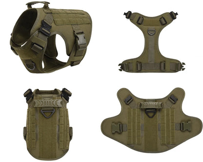 K9 Tactical Military Dog Vest and Leash Set