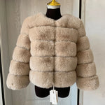 Women's High-Quality Faux Fox Fur Coat