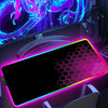 RGB Hexagon Gaming Mouse Pad - Luminous, Anti-Skid Geometric Desk Mat