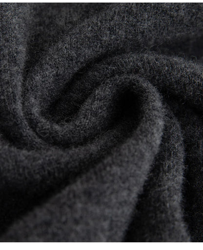 Pure Wool Men's Slim-Fit Round Neck O-Neck Cashmere Sweater