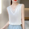 Elegant Women's Silk Chiffon Camisole with Lace V-neck