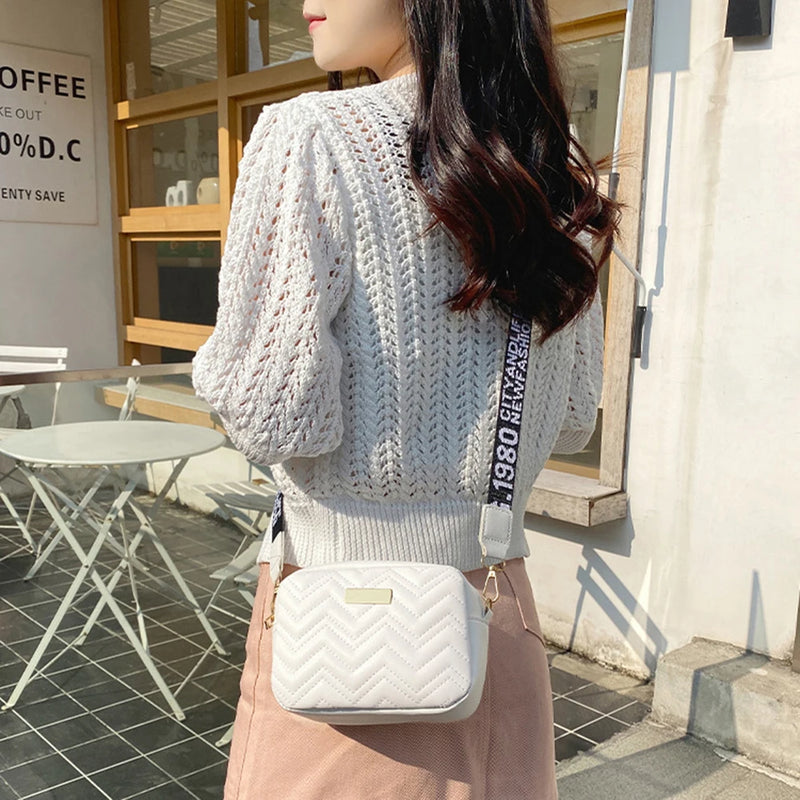 Fashion Wave PU Leather Crossbody Shoulder Bag