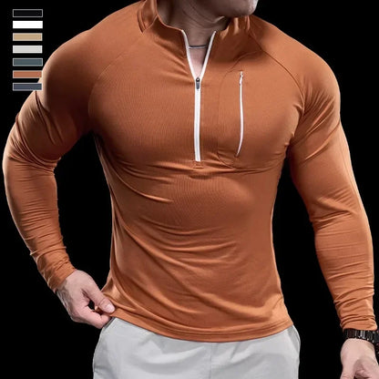 Men's Quick-Dry Long-Sleeve Gym T-Shirt