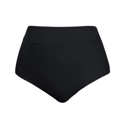 High Waist Swim Bottoms for Women Solid Color High Cut Briefs