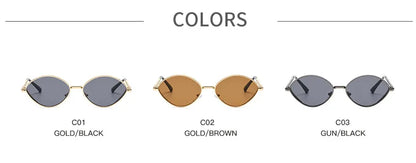 Women’s Oval Sunglasses with Diamond Thread Legs