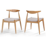 Francie Fabric Dining Chairs with Oak Finish