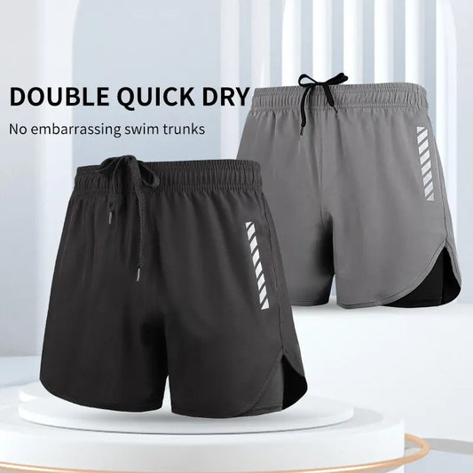 Men’s Quick-Dry Swim Trunks with Liner for Beach and Pool Use