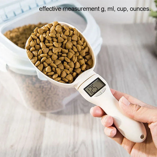 Digital Pet Food Measuring Scoop with LED Display for Dogs and Cats