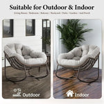 Comfy Wicker Egg Chair with Thick Cushion for Outdoor Relaxation