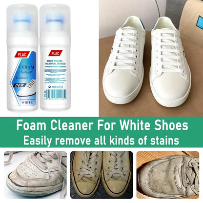 White Shoe Cleaner Foam for Stain Removal and Yellow Edge Whitening