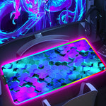 RGB Hexagon Gaming Mouse Pad - Luminous, Anti-Skid Geometric Desk Mat