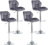 Set of 4 Velvet Swivel Counter Height Bar Stools