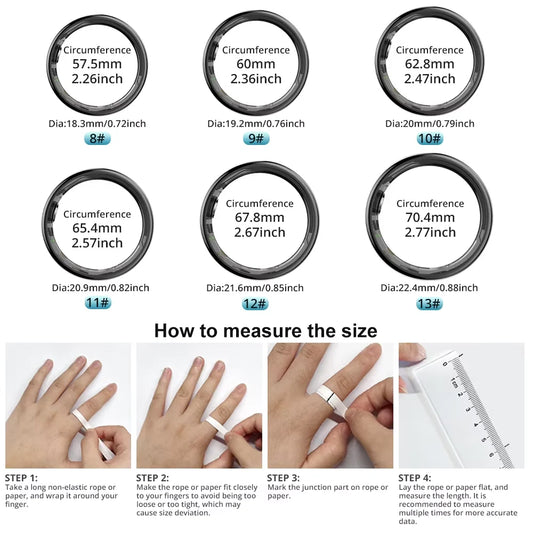 R09 Smart Health Ring with Charging Case – Unisex Fitness Tracker