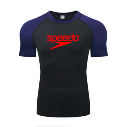 Men's UV Protection Surf Rash Guard Diving Suit Short Sleeve Swimwear