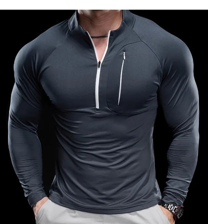 Men's Quick-Dry Long-Sleeve Gym T-Shirt