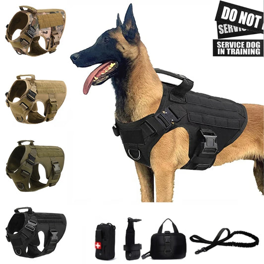 K9 Tactical Military Dog Vest and Leash Set