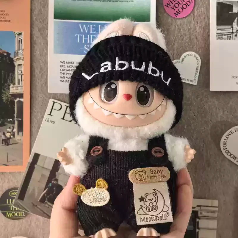 Labubu Dinosaur & Shark Plush Doll Set with Rubber Keychain