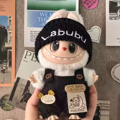 Labubu Dinosaur & Shark Plush Doll Set with Rubber Keychain