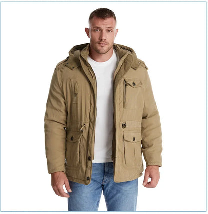 Thickened Multi-Pocket Mid-Length Casual Coat