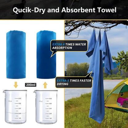 Quick-Dry Microfiber Travel Towel 40x80cm for Gym, Beach, and Camping