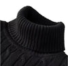 Men's Solid High Neck Knitted Sweater