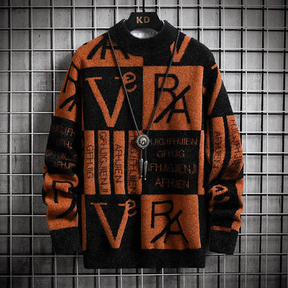 Men’s Knitted Stripe Pullover Sweater