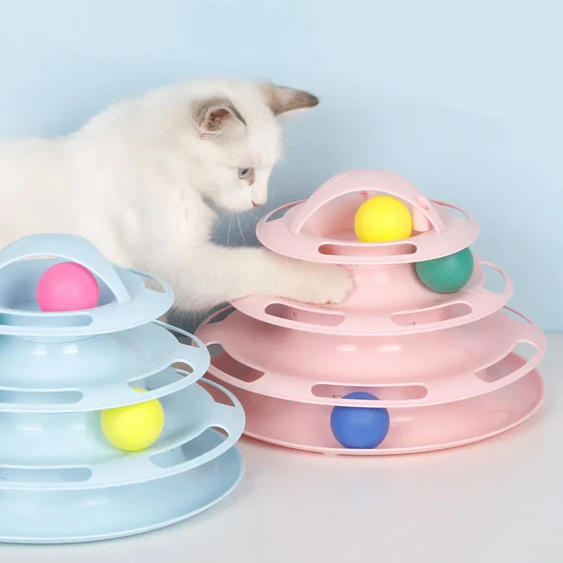 Multi-Level Cat Tower Track Toy