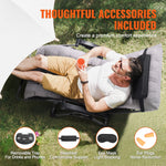 Adjustable Recliner Lounge Chair with Cushion, Footrest, and Cupholder