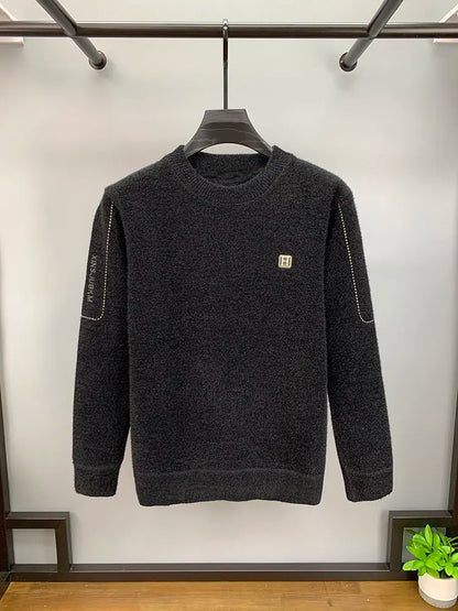 Winter Men's Warm Fleece Sweater O-Neck