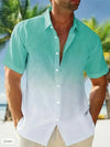 Gradient 3D Printed Men's Summer Beach Shirt