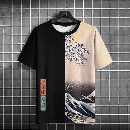 Unisex Japanese Samurai Cat 3D Printed T-shirt